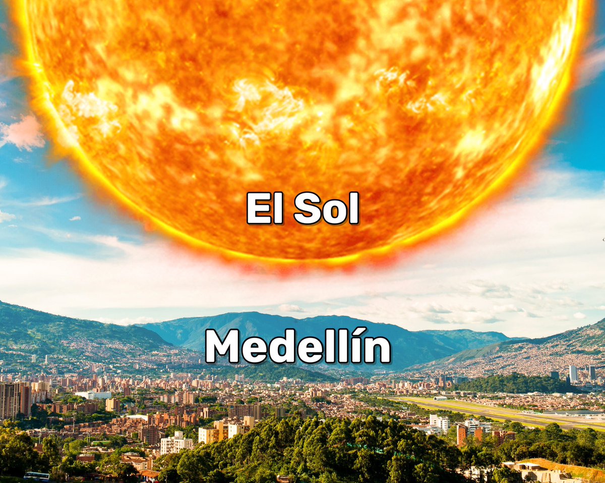 AlcaldiadeMed's tweet photo. 🚨🔊 ¡Favor no difundir fake news!

Esta fotografía es completamente falsa, en verdad el sol está más cerca 🤭(?) 🥵☀️.

⚠️ Ya que leíste todo te dejamos un mensaje: si bien el solecito es rico, recuerda tomar acciones para mitigar los efectos del cambio climático. 
#Ecociudad 🌎 https://t.co/LsyXgSDYt7