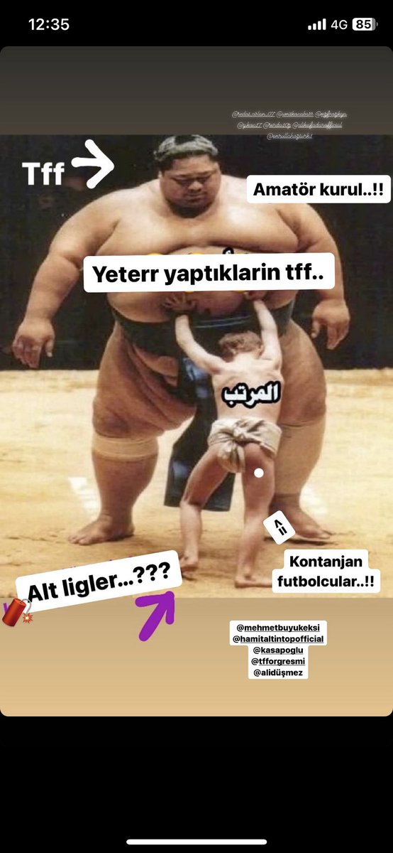 13 yıldir kendi evlatlariniza ZÜLÜM ediyorsunuz..!! Bizim suçumuz ne?
<a href="/TFF_Org/">TFF</a> <a href="/AliDusmezz/">ALİ DÜŞMEZ</a> <a href="/kasapoglu/">Dr. Mehmet Kasapoğlu</a> <a href="/FHamitAltintop/">Hamit Altintop</a> <a href="/mehmetbuyukeks/">Mehmet Büyük Ekşi</a>