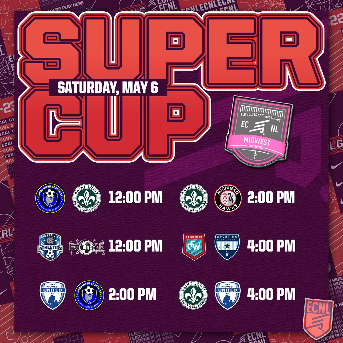 EclipseSelectSC's tweet image. SuperCup Weekend🤩
Good luck to our girls as they take on KC Athletics & SLSG!
#TheEclipseNation