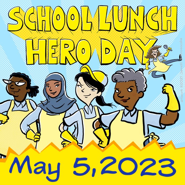 ycsFoodService's tweet photo. Happy School Lunch Hero Day to all of our AMAZING food service staff here at YCS!!!!!!  You are the BEST!!!!  Thanks for all you do every day!  Happy Cinco de Mayo to everyone as well!!  Celebrating with fiesta rice bowls, fiesta mac &amp; cheese, and nacho burgers (below). https://t.co/NGpcUS0D1r