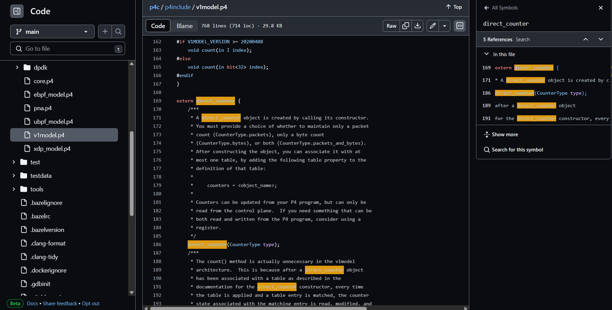 broadcastdomain's tweet photo. Loving the code view (in beta) on GitHub repositories! #github https://t.co/JRJPhf6TRk