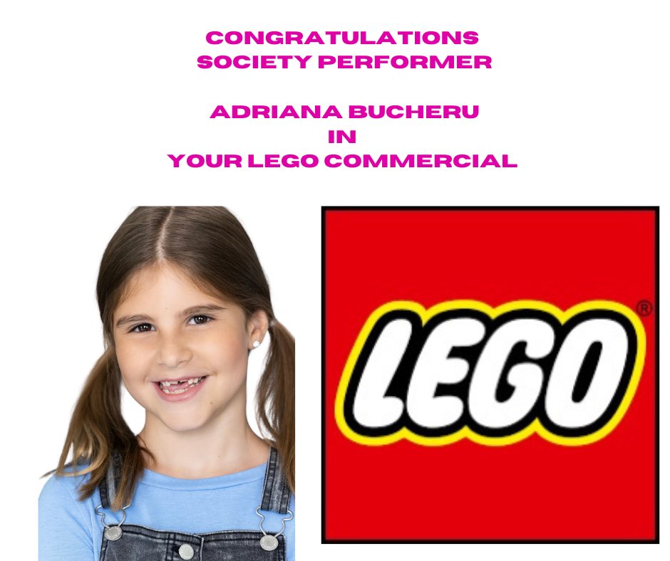 Congratulations #SocietyPerformer and recent #SPiN aka Nationals attendee Adriana Bucheru, on your #bookings! Can’t wait to see your awesome #LEGO #Commercial!