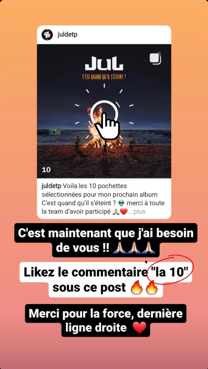 nzdrness's tweet photo. Allez liker la 10 sous le dernier post de jul sur Instagram 🙏🏻

Merci à tous pour la force 🔥❤️ https://t.co/zE3AABYwJ5
