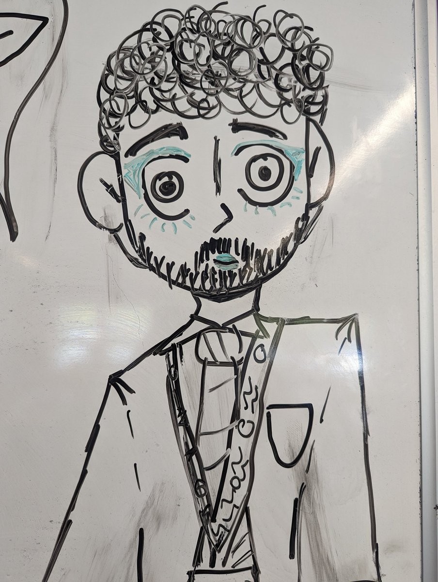 We have some extremely talented young people in this school. A year 7 asked if she could draw me. 2 minutes later... Nailed it
