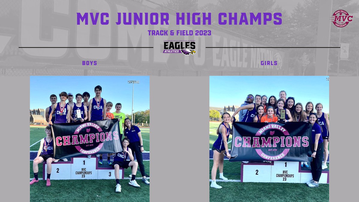 CHCA_Eagles's tweet photo. We want to celebrate our junior high track &amp; field teams for a sweep of the MVC Championships on Thursday!

What an amazing accomplishment! Great team effort with tons of scorers and gold medalists!  #futureisstrong #chca #athletics https://t.co/7W7dJp1I4L
