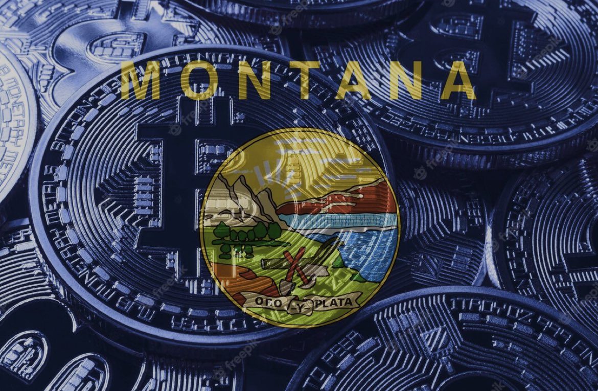 Montana_LP's tweet photo. This week, Montana signed ‘Right to Mine’ legislation into law and also prohibited any tax on #Bitcoin when used as a payment. 

These are essential steps toward the complete decentralization of money, the separation of banking and state and the separation of money and state. 

Montana is ‘The Treasure State.’ Our Motto is ‘Oro y Plata.’ We should embrace the competition of money and ditch fiat.

#mtpol #mtnews #mtleg