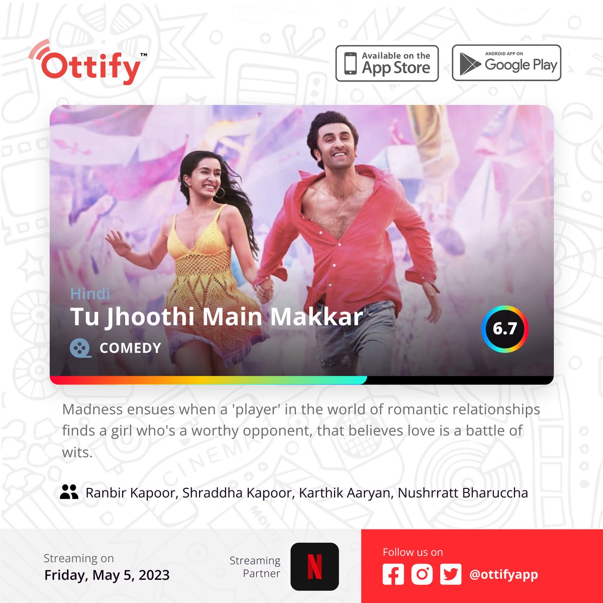 ottifyapp's tweet photo. Weekend Release! 😍

Do you love movies? Download Ottify app now 😎
#salman #rashmikamadanna #kartikaaryan #ranveersingh #varundhawan #saraalikhan #ranbirkapoor #aliabhatt #adityaroykapoor #sidharthmalhotra #kiaraadvani #malaikaarora #hrithikroshan #bollywood #hindi #hindimovies https://t.co/sRA5q31NoO