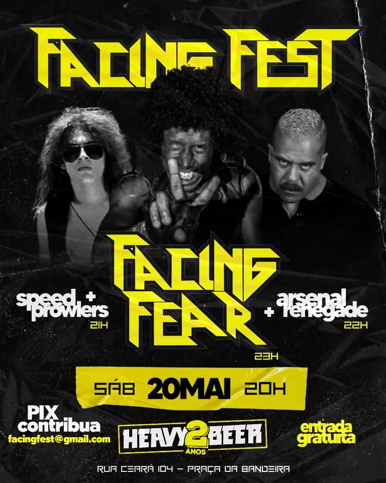 Facing Fest acontece no dia 20 de maio, no Heavy Beer Bar, Rio de Janeiro.
