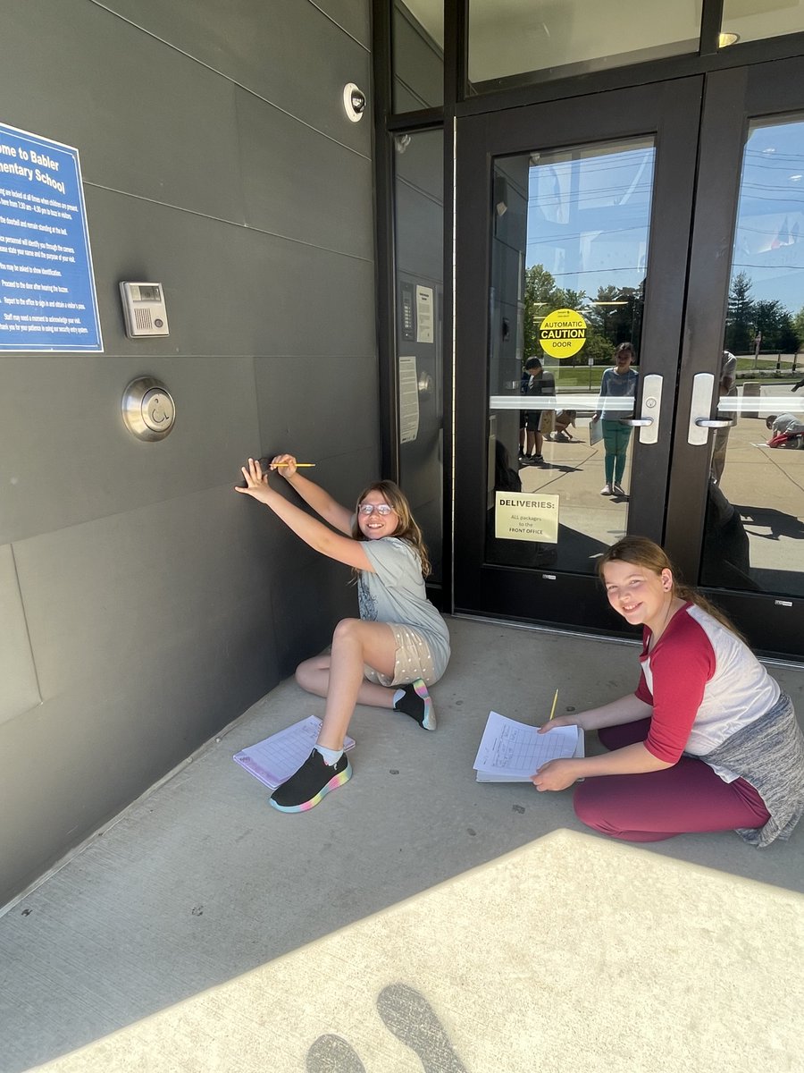 Searching for obtuse, acute, and right angles outside in the gorgeous spring weather!