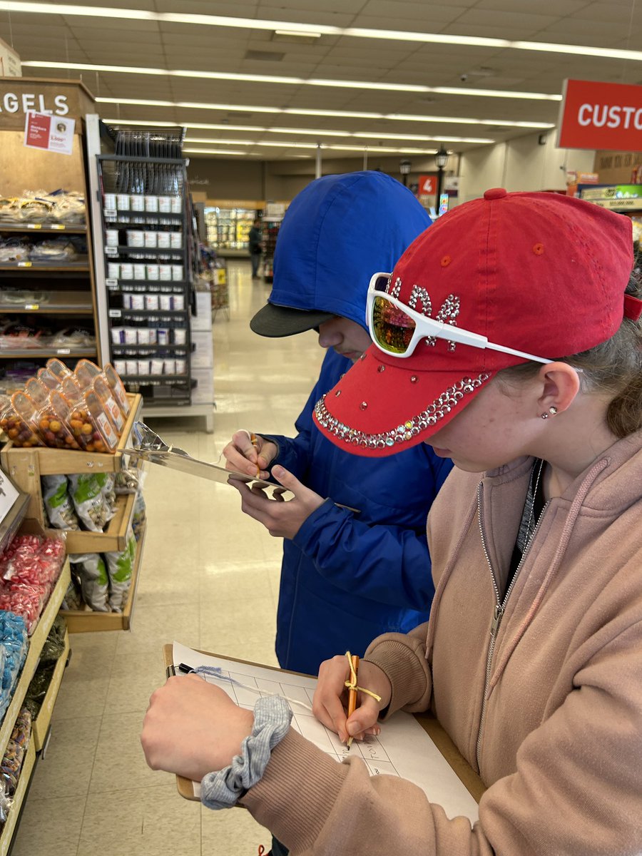 Out in the community today trying to stay on budget in the grocery store! <a href="/LaSalle_LDSB/">La Salle Secondary</a>