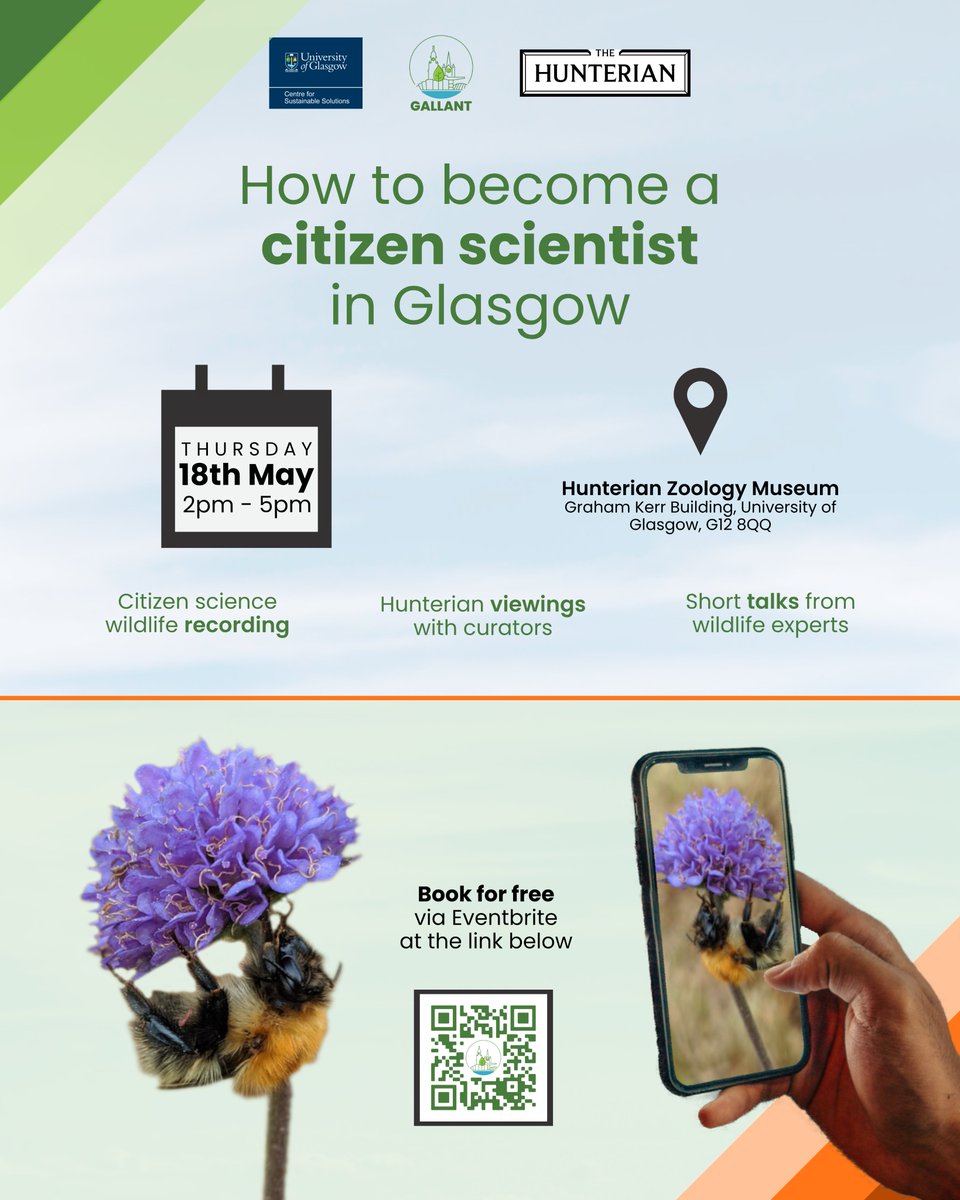 Want to get involved with citizen science recording of wildlife in Glasgow? Free event with @hunterian @CommuniGALLANT @UofG_SBOHVM Sign up here: eventbrite.com/e/how-to-becom… @weebeastie75 @Zoology_Museum @Anna_B09 @dmdominoni @Balke_T @Vovides1