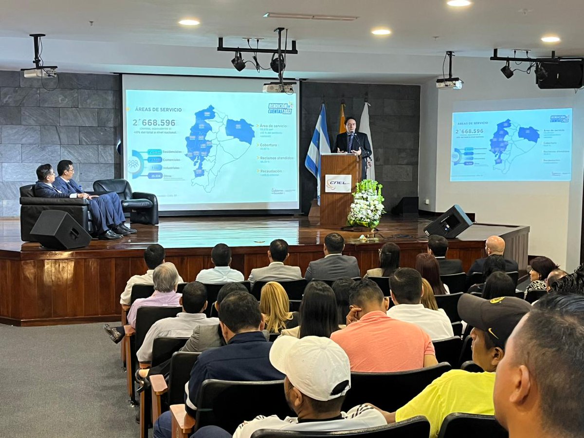 Ahora, el Gerente General (S) de <a href="/CNEL_EP/">CNEL EP</a>, Roberto Cajas, socializa el informe de la labor realizada durante el 2022.

#RendiciónDeCuentasCNEL2022