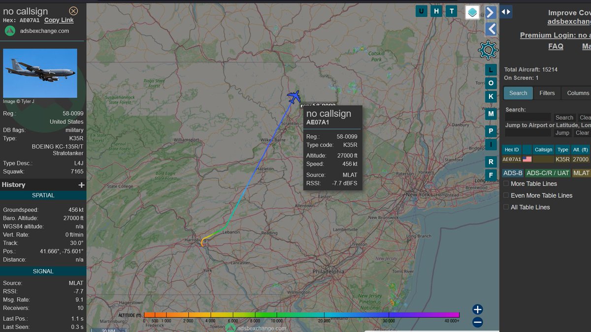 rjsincs's tweet photo. Yay thank you mother nature for our 200th cloudy day and obscuring this #KC135 out of #KMDT #AE07A1 https://t.co/OVWr7dEnH5
