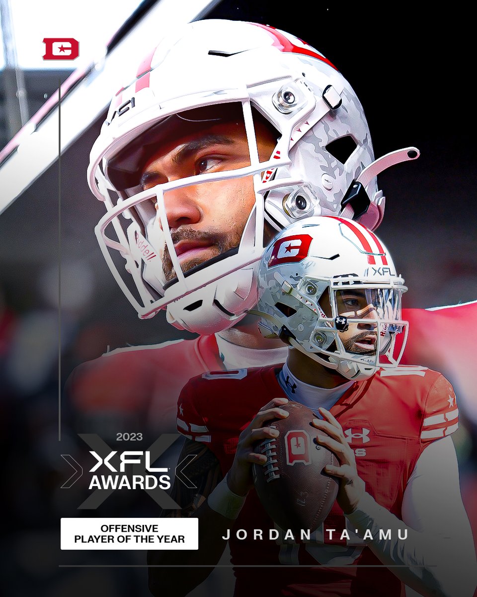 The 2023 XFL Offensive Player of the Year goes to Jordan Ta’amu of the @XFLDefenders!