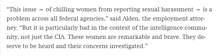 AldenPllc's tweet photo. ALG believes that all claims of sexual assault and harassment should be thoroughly investigated rather than silenced. We call on the intelligence community to take these reports of intimidation seriously and we applaud the brave women who are calling attention to this injustice. https://t.co/Mapr2AJYLp