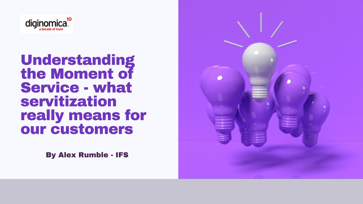 diginomica's tweet image. When delivering the #MomentOfService, your customers' judgement is final - but what *is* it and how can you achieve it? Alex Rumble of @ifs provides a deeper understanding of #servitization, with examples from @RollsRoyce, Jotun and Eickhoff. diginomica.com/understanding-…