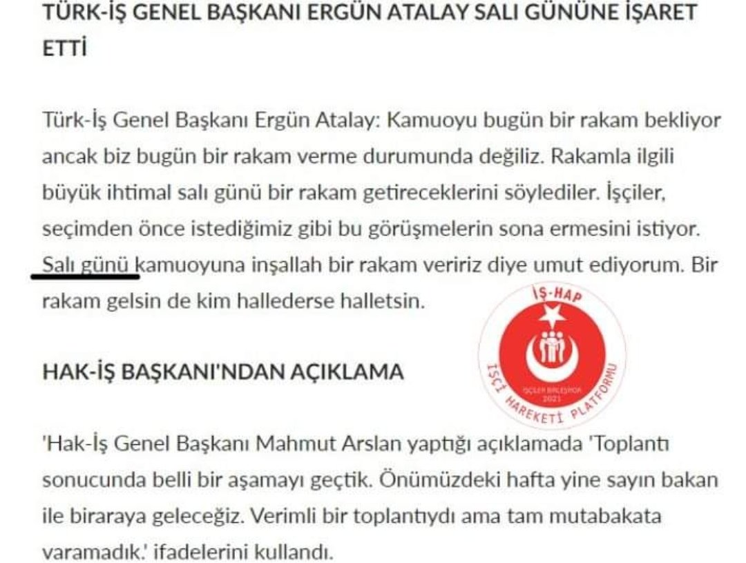 Ne rakammış be toplan toplan ortada bir rakam yok!Neden toplanıyorsunuz kardeşim altın günü mü yapıyorsunuz? 
<a href="/RTErdogan/">Recep Tayyip Erdoğan</a> 
<a href="/kilicdarogluk/">Kemal Kılıçdaroğlu</a> 
<a href="/csgbakanligi/">T.C. Çalışma ve Sosyal Güvenlik Bakanlığı</a> 
<a href="/turkiskonf/">TÜRK-İŞ</a> 
<a href="/hakiskonf/">HAKİŞ KONFEDERASYONU</a> 
<a href="/vedatbilgn/">Vedat Bilgin</a> 
#isciAciklamaBekliyor