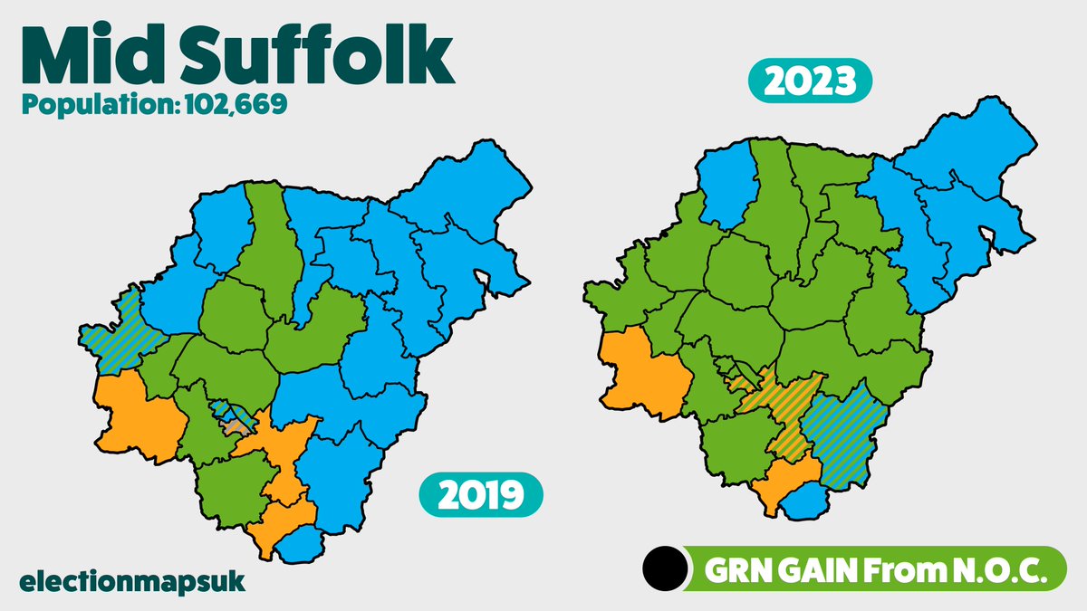 Election Maps UK on Twitter "Mid Suffolk Result LE2023 GRN 24 (+12