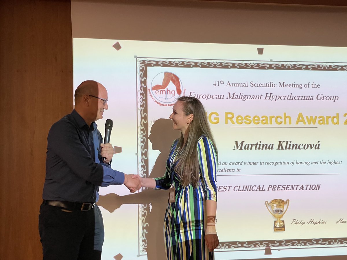 EMHG (@emhg_emhg) on Twitter photo Best clinical presentation of the 2023 EMHG meeting goes to Martina Klincová. Congratulations! Best clinical presentation of the 2023 EMHG meeting goes to Martina Klincová. Congratulations!