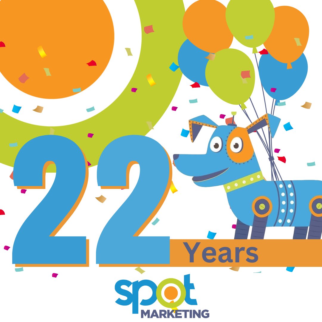 SpotColorStudio's tweet photo. We are excited to celebrate our 22nd Birthday today. Thank you to everyone who has contributed to our amazing run and we look forward to a very exciting future! 

#digitalmarketing #marketing #business #marketingstrategy #marketingtips #socialmediastrategy #marketingcampaign #mar https://t.co/NDPbGt0HRB