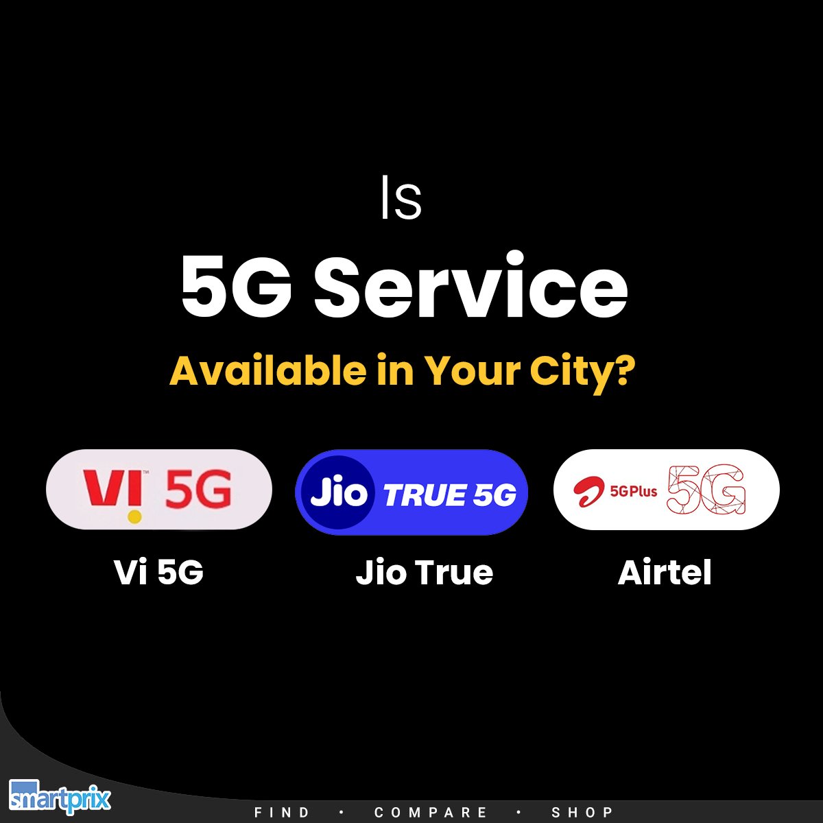 Smartprix's tweet image. If yes, then which one?
If no, then wait...

#5G #5GIndia #quiz #PollOfTheDay  #Airtel5GPlus #JioTrue5G #Vi5G