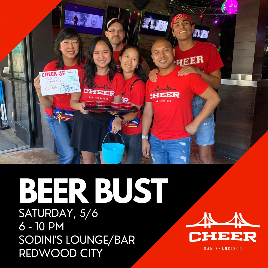 CHEERSF's tweet photo. Bring your friends to Sodini's Lounge/Bar in Redwood City tomorrow night from 6-10pm to enjoy the beer bust and jello shots from your favorite charitable cheerleaders!
.
#CHEERSF #fundraiser #charitablecheerleaders https://t.co/CoRK6OBJeg