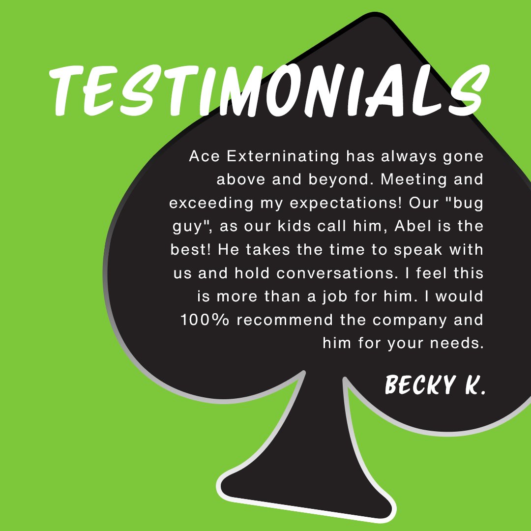 pestcontroltn's tweet photo. We're sure Abel feels the same way. 😊 Thank you for sharing this amazing review, Becky. https://t.co/dt1hlg4UDm