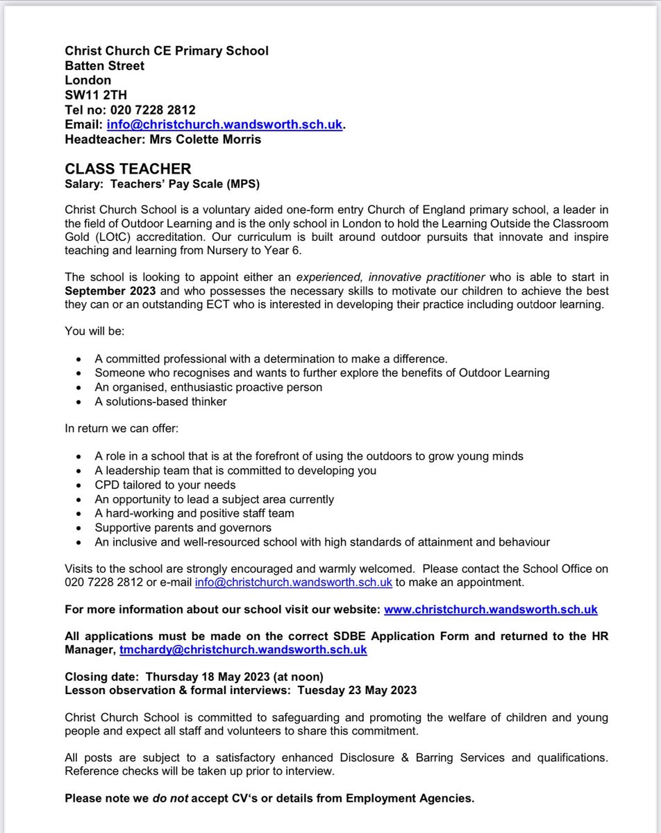 Christ Church CE Primary School Battersea tweet media