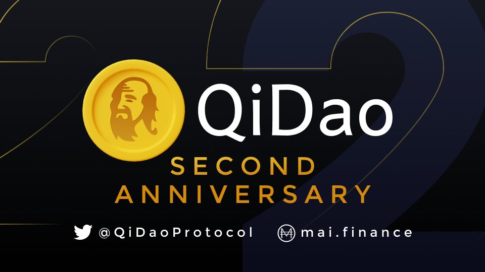 Tune in to our community townhall to celebrate <a href="/QiDaoProtocol/">QiDao</a>'s 2nd year anniversary!

⏳ live in 1 hour
🔗 discord.com/invite/mQq55j6…