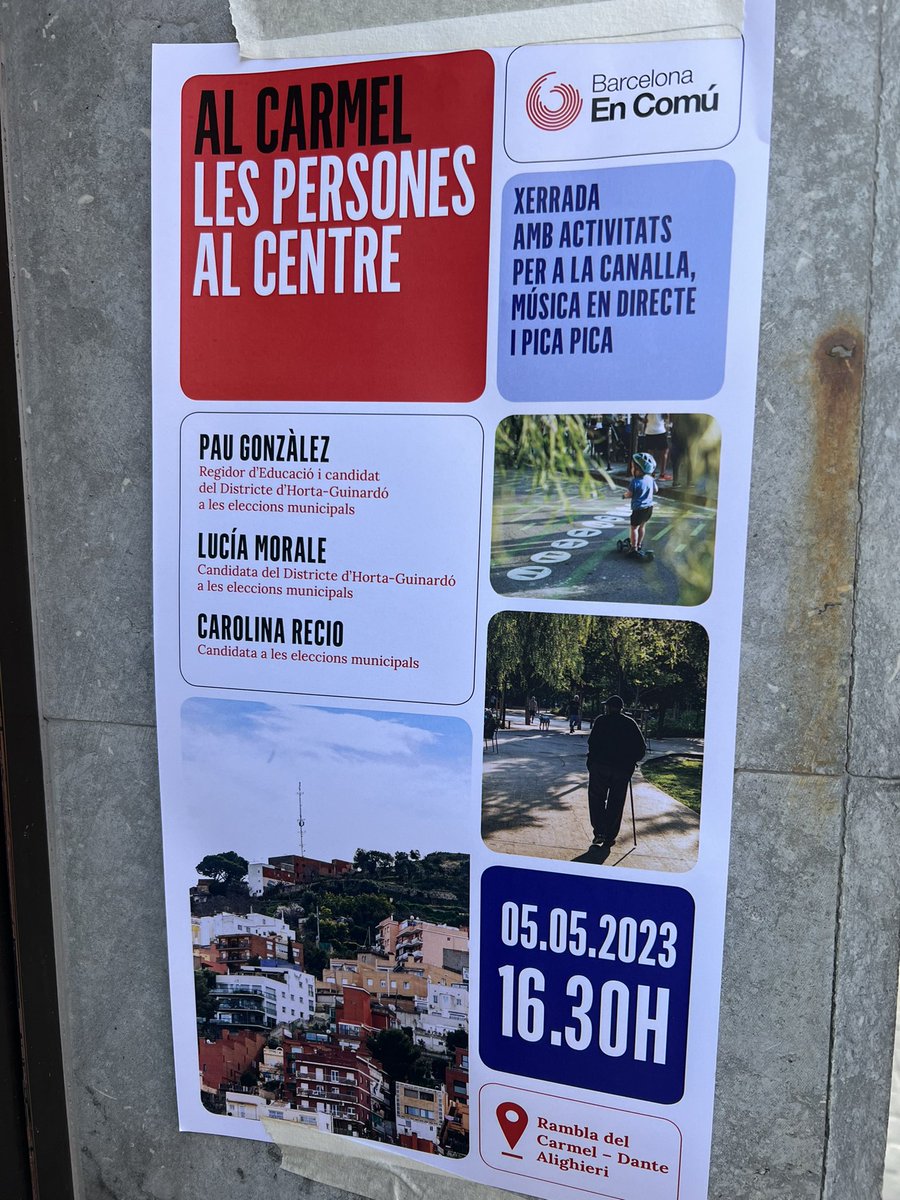 PosantZ's tweet photo. Al Carmel? Encara no estan les persones al centre i mira que ens ho vau prometre…@EnComu_Podem @bcn_ajuntament @carmelamunt @AdaColau https://t.co/vTSkJpSB4w