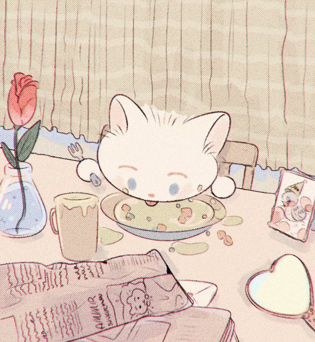 「食べ物 白い猫」のTwitter画像/イラスト(新着)｜3ページ目