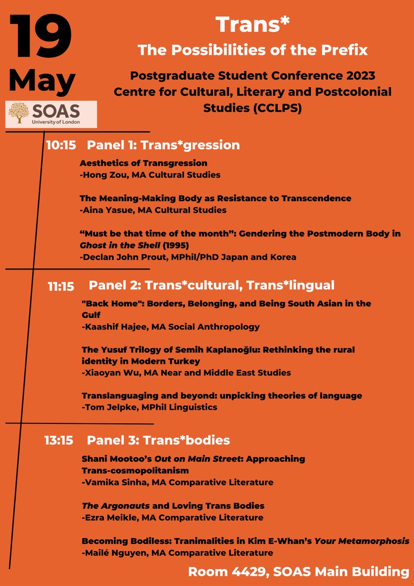 SOAS Cultural, Literary and Postcolonial Studies tweet media