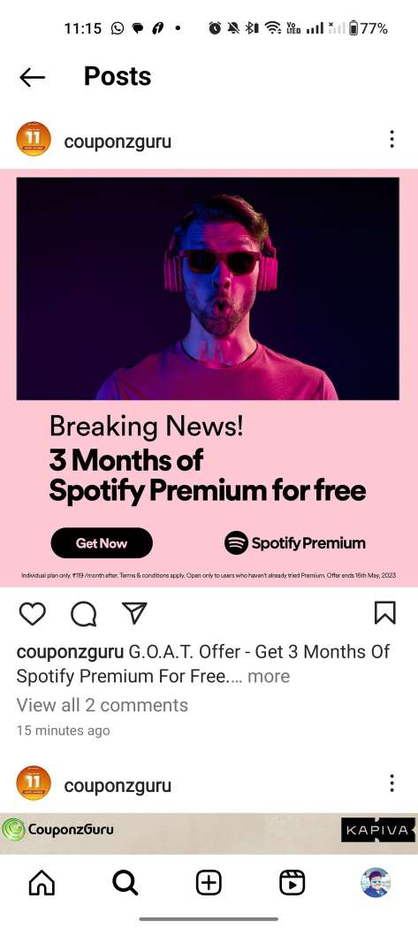 GiriSonnaSeri's tweet photo. Unbelievable Offer!
3 months of Spotify Premium Free! Avail this offer now: https://t.co/W7uRX2w6Ih #SpotifyPremiumForFree #ad *Limited eligibility, Terms Apply https://t.co/fRZ3rw2SUj