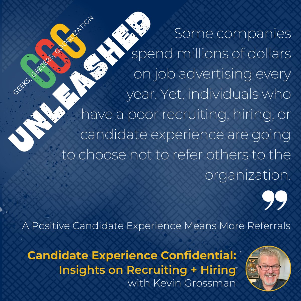 Did you know that referrals can make up 20%-40% of new hires? 

On this episode of GGG Unleashed with Kevin Grossman, we explore the correlation between a positive #candidateexperience and favorable referrals. 

🎧 Check out the 15 minute episode below:

rfr.bz/t5q1x7b