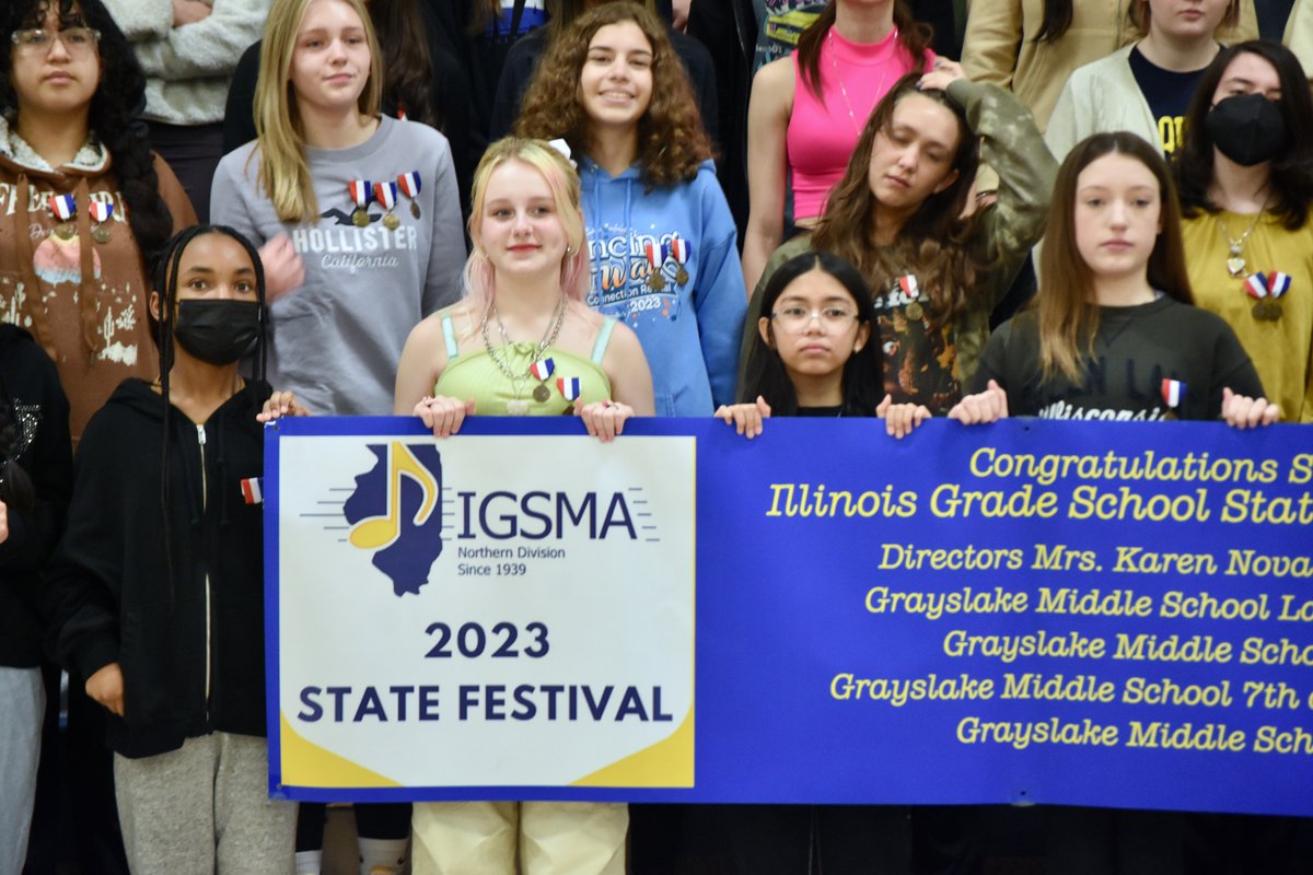 CCSD46's tweet photo. A video presented at the 5/3 BOE meeting showcased the GMS Band and Choir program on their recent success at the IGSMA State Festival. ALL GMS performing groups received a Superior rating at State! Congratulations to all! View video: https://t.co/QtbIQat4jC @GMS46Middle #OneD46 https://t.co/LeLcXWFOP8