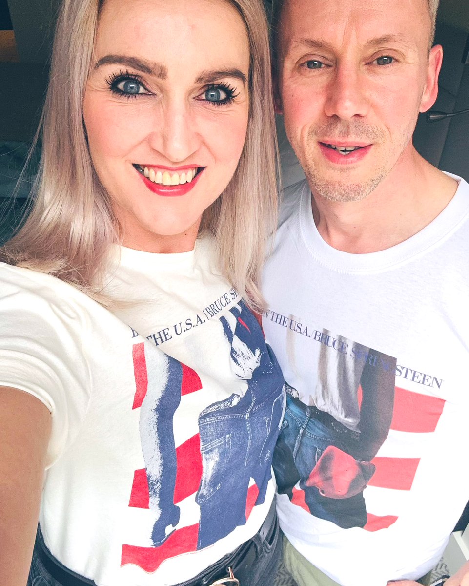 D11kim's tweet photo. #brucespringsteen2023 #matchingtshirtwankers #dublin #babyguiness #shots #RDSArena let’s do this!!!!!!! #jamie #superfan https://t.co/dQcHOhLVBr