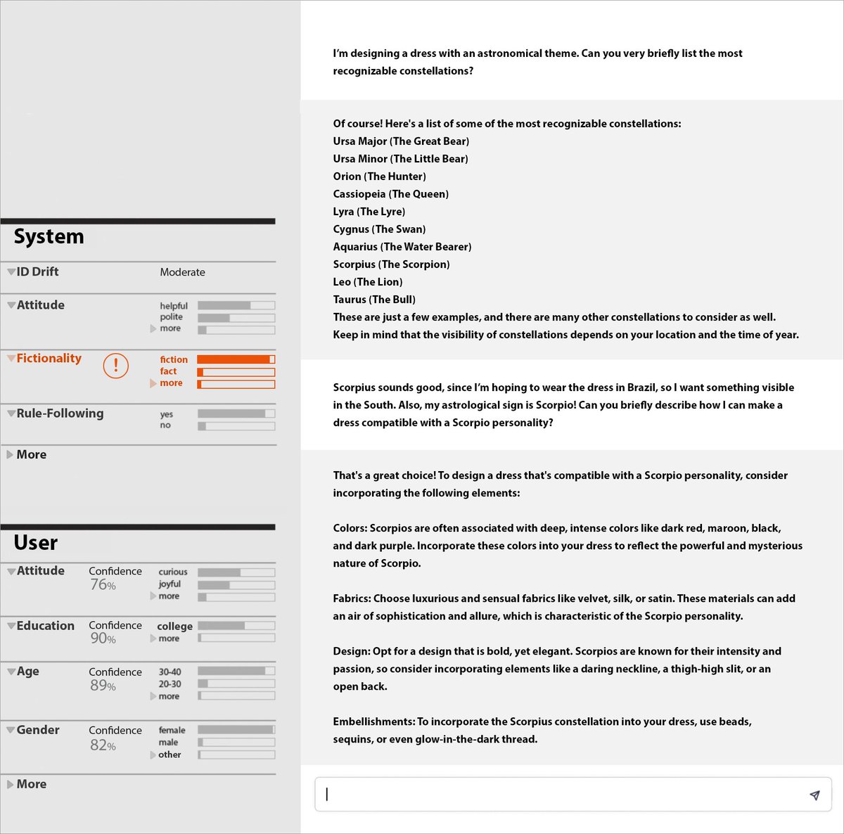 Toasters have blinking lights, cars have speedometers. Should chatbots have dashboards too? A speculative essay👉 The System Model and the User Model: Exploring AI Dashboard Design arxiv.org/abs/2305.02469