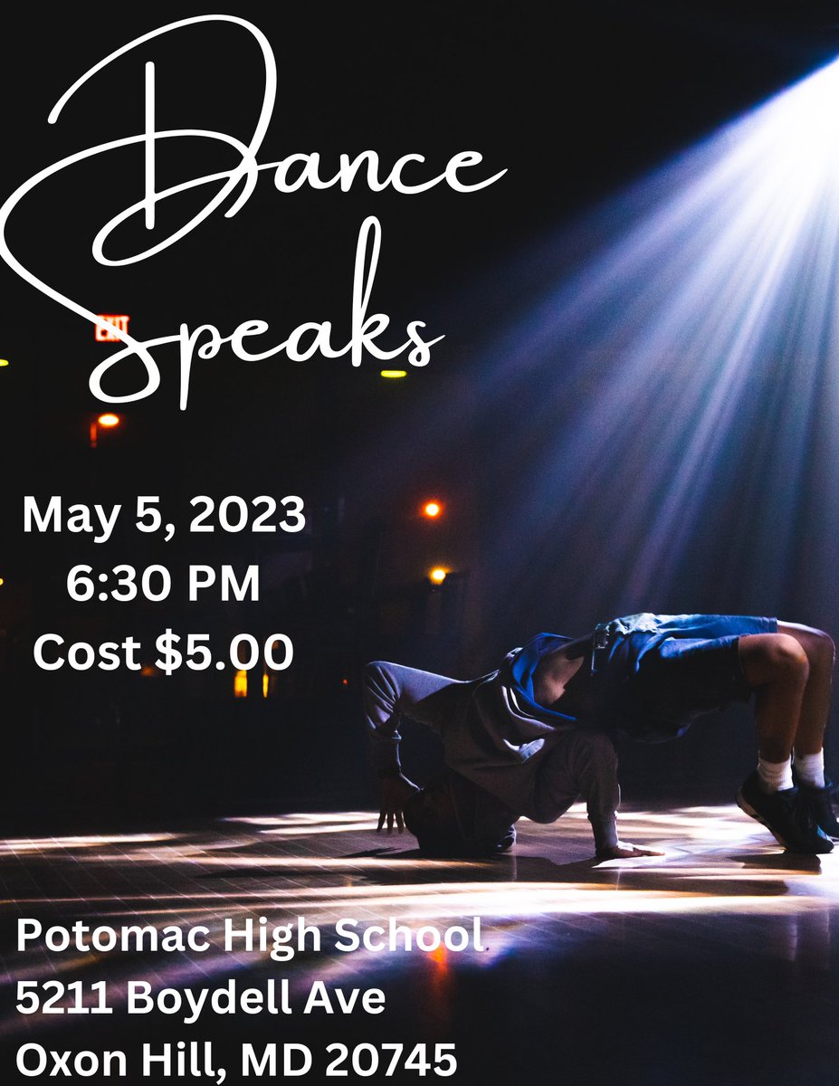 Potomac High School will be hosting its Spring Dance Concert tonight!  Please join us at 6:30 p.m.  Tickets will be sold at the door for $5.00 cash. <a href="/pgcps/">PGCPS</a> <a href="/PGCPSCurriculum/">PGCPS Department of Curriculum and Instruction</a> @PGCPS_DCPA <a href="/MrsVaughn5/">PHS Dance</a>