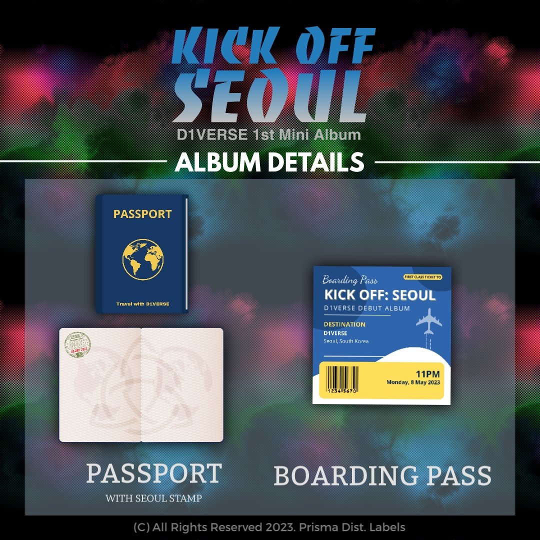 diverseprisma's tweet photo. D1VERSE

[Debut Album]
KICK OFF: SEOUL
Album Details

[🛍] undefined/prismatreasures/prismatreasures#kick-off-seoul-0

Release on 05.08.2023

#D1VERSE 🌐 #ONE #KESHI
#RADEN #PEAK #XIN #KEANU 
#monthlyidol2 https://t.co/OaUVtejh6b