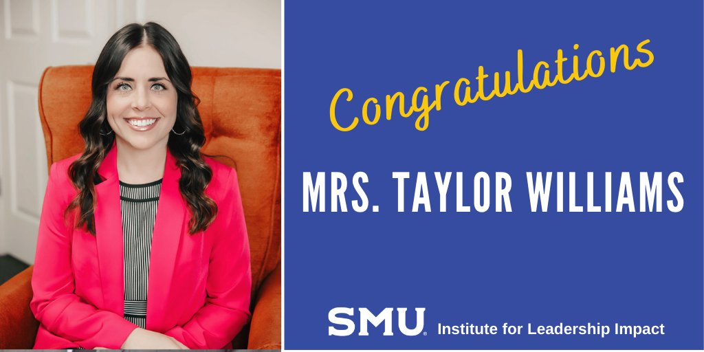 Congratulations Mrs. Taylor Williams on completing the District Leadership Fellows program!
Apply now to develop your leadership skills: bit.ly/DLF-2023-App
Learn more: bit.ly/DLF-2023-Info

#SMUDistrictLeaders #Leadershipdevelopment #WomenInLeadership #edchat