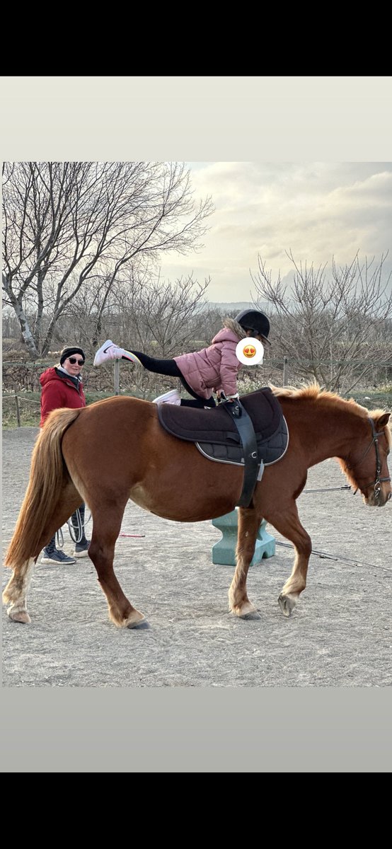 LMilotOfficiel's tweet image. Une jolie série de figures pour Lyana lors de son cours de voltige ! 😍 Je crois bien que son sport préféré est l’équitation ! 🤠
Quel était votre sport préféré lorsque vous étiez enfant ? Personnellement, c’était la danse 🥰
#cheval #equitation #voltige #sport