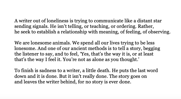 Love this John Steinbeck: