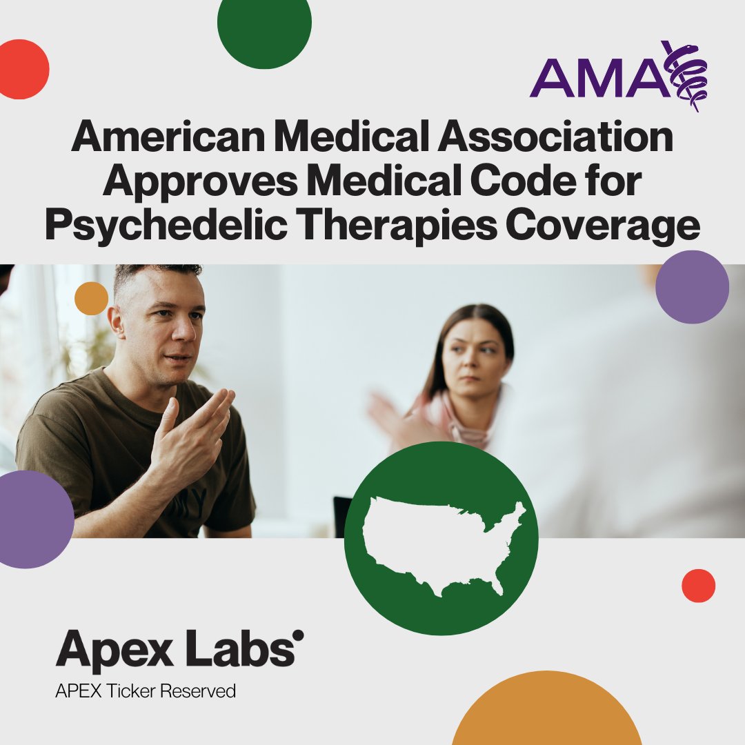 On the heels of our recent <a href="/GovCanHealth/">Health Canada and PHAC</a> approval of the SUMMIT-90 macrodose trial with assisted psychotherapy, the <a href="/AmerMedicalAssn/">AMA</a> highlights the medical community's growing support for psychedelic treatment and validates APEX's investment in this area: bit.ly/42kwb0L