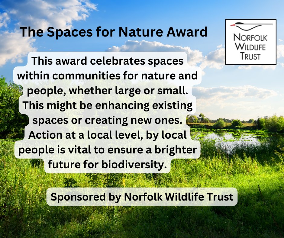 Do you know any volunteer groups, individuals or projects that have made a difference for Spaces for nature in Norfolk. This award is kindly sponsored by @NorfolkWT and you can make your nomination(s) now here: norfolkbiodiversity.org/community-2/co… #norfolkwildlife #2023CBAwards #Norfolk