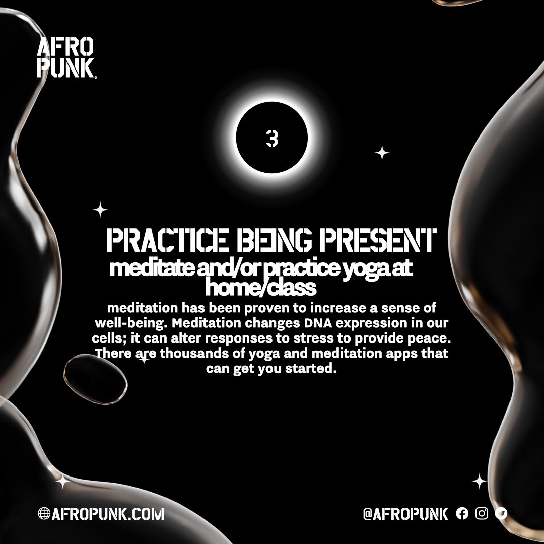 afropunk's tweet photo. There's more to Black life than pain and trauma. Joy is an essential part of our lives and experiences. Black joy exposes our humanity and removes the focus from our sorrows.

Here are 5 ways you can create Black joy in your lives. How do you center your Black joy?

#blackjoy https://t.co/WsYBbILBQZ