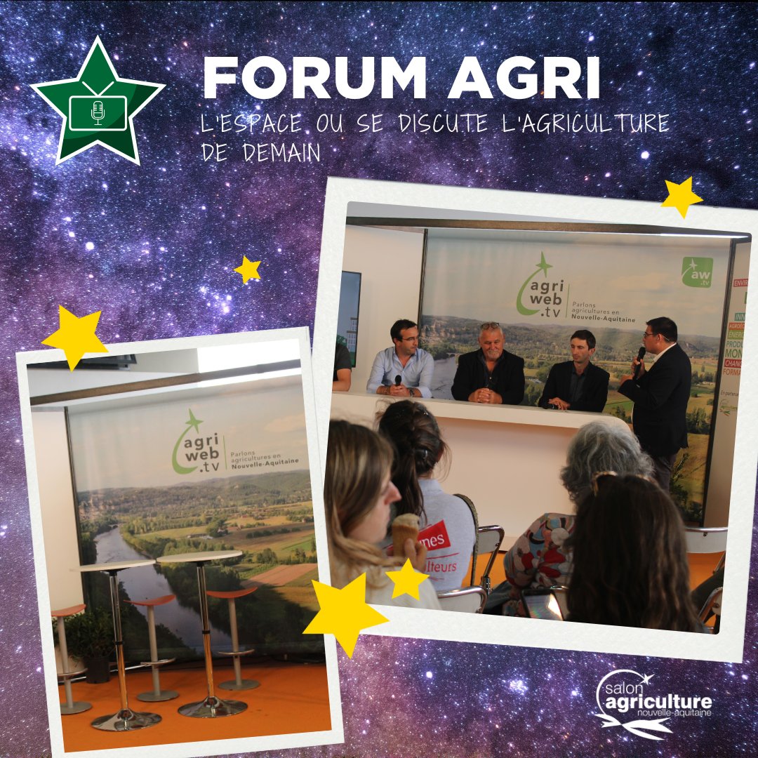 Agri_Aquitaine's tweet photo. Embarquez pour l’agriculture de demain avec l’espace Forum Agri et son plateau AGRIWEB TV!

Prêt à participer?
👉https://t.co/XlQvdXnNim https://t.co/hg9uwmEpg1