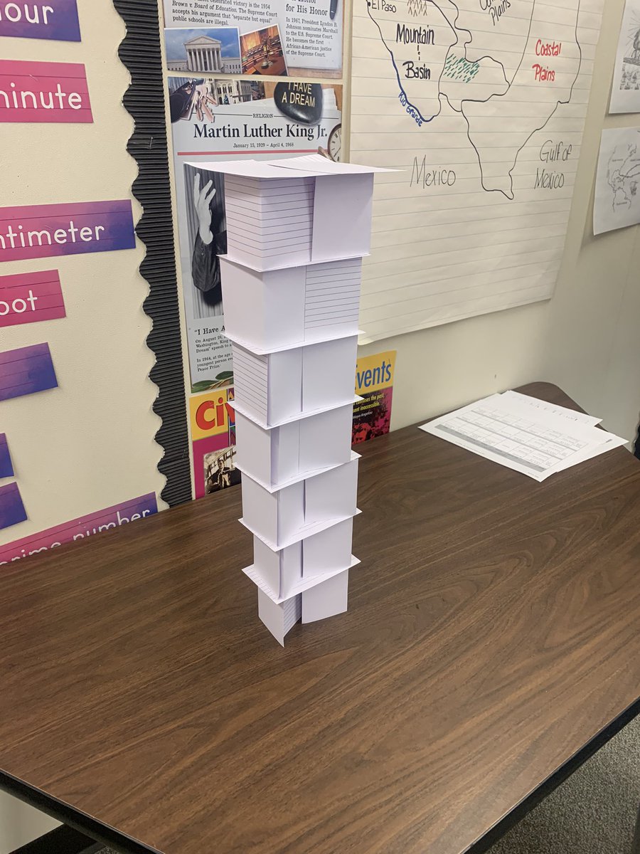 STEM: Index Card Tower Challenge <a href="/KennedyCougs/">Kennedy Elementary</a> <a href="/AliefISD/">Alief ISD</a> #SafariToCuccess
