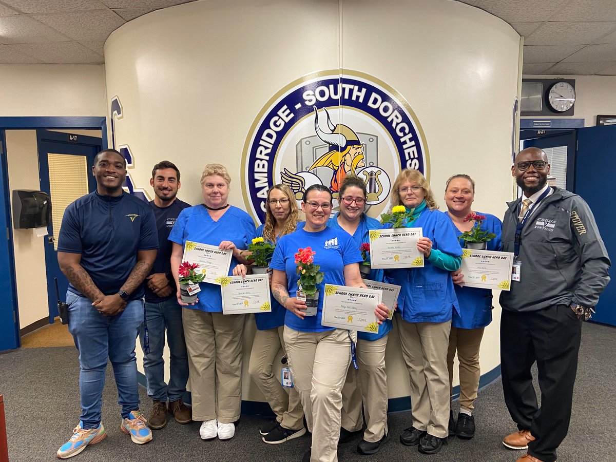 Today, we celebrate School Lunch Hero Day! This dedicated team &amp; Viking family members also prepare nutritious breakfasts, to-go meals for our athletes, and work diligently to help our students get the nutrition they need. Thank you for all you do!!!