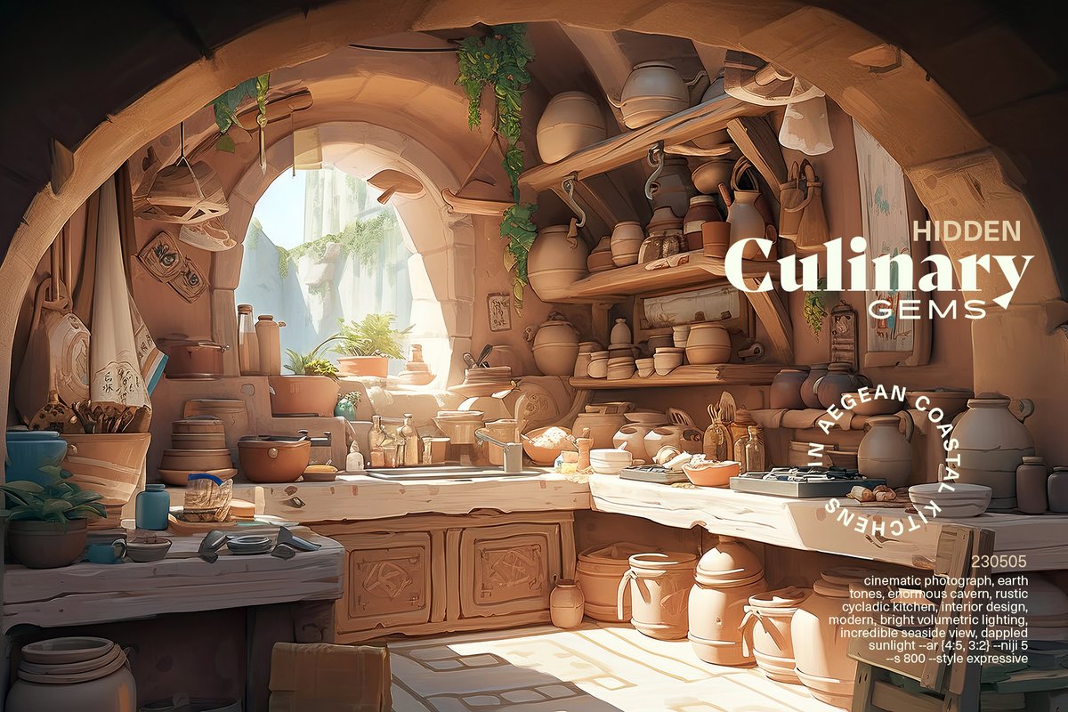 darylanselmo's tweet photo. #nijijourney #midjourney #dailies #posthuman #ai #imgsynth #synth #inspiration #aiia #cyclades #cycladic #aegean #interiordesign #kitchen #greek #food #culinary #vacation #foodie #culinarygems #kitchens #interiors https://t.co/TyCgjIrEvW