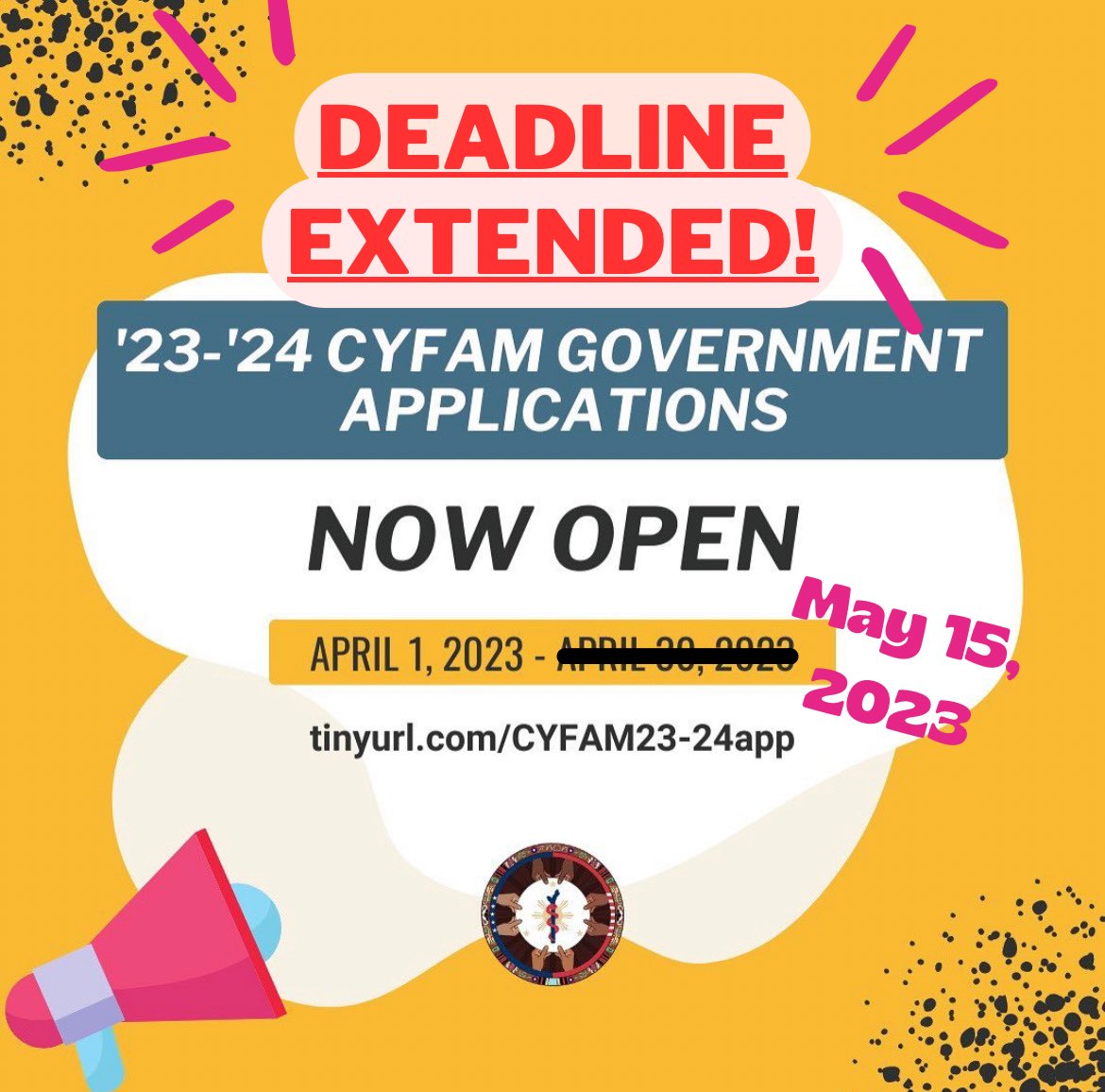 If you are interested in joining next year’s CYFAM National Government, this is your opportunity to submit an application! We are extending the deadline for applications to Monday, May 15, 2023.